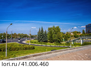 Мызинская развязка (проспект Гагарина и улица Ларина в Нижнем Новгороде) (2023 год). Редакционное фото, фотограф Илья Старков / Фотобанк Лори