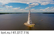 Затопленная колокольня достопримечательность Калязина на Волге. Стоковое фото, фотограф Денис Александрович Бирюков / Фотобанк Лори