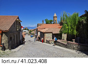 Signagi, Georgia - 05 May 2013: The street in Signagi city, Georgia. Редакционное фото, фотограф Сергей Стрелков / Фотобанк Лори