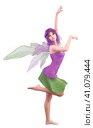 3D Fairy in purple green outfit. Стоковая иллюстрация, иллюстратор Анна Павлова / Фотобанк Лори