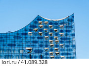 Hamburg, Germany - May 8, 2018: Elbphilharmonie in hafencity district, Hamburg, Germany. Редакционное фото, фотограф Igor Tichonow / Фотобанк Лори