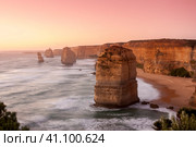 Twelve Apostles Sea Rocks near Great Ocean Road , Port Campbell National Park, Australia. Soft, selective focus, pink filter. (2009 год). Стоковое фото, фотограф VittoriaChe / Фотобанк Лори