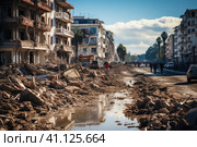 Turkey and Syria Earthquake. A devastating magnitude arthquake struck the Turkish province. Стоковое AI-изображение, AI-художник Ирина Михайличенко / Фотобанк Лори