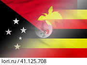 Papua New Guinea and Uganda state flag international negotiation UGA PNG. Стоковая иллюстрация, иллюстратор Кабак Дмитрий / Фотобанк Лори