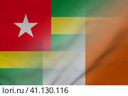 Togo and Ireland official flag transborder contract IRL TGO. Стоковая иллюстрация, иллюстратор Кабак Дмитрий / Фотобанк Лори
