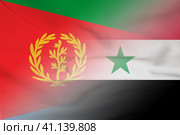 Eritrea and Syria state flag international contract SYR ERI. Стоковая иллюстрация, иллюстратор Кабак Дмитрий / Фотобанк Лори