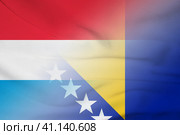 Luxembourg and Bosnia and Herzegovina political flag international contract BIH LUX. Стоковая иллюстрация, иллюстратор Кабак Дмитрий / Фотобанк Лори