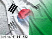 South Korea and Nigeria state flag international negotiation NGA KOR. Стоковая иллюстрация, иллюстратор Кабак Дмитрий / Фотобанк Лори