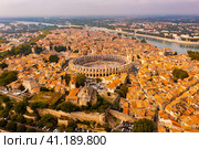 Aerial view of old town Arles, France. Стоковое фото, фотограф Яков Филимонов / Фотобанк Лори