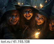 A group of witches. Стоковое AI-изображение, AI-художник Кирилл Черезов / Фотобанк Лори