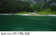 Aerial view of Hinterer Gosausee lake located in Upper Austria. Стоковое фото, фотограф Igor Tichonow / Фотобанк Лори