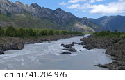 Teldykpen rapids on Altai river Katun near Oroktoi, Siberia, Russia. Стоковое видео, видеограф Сергей Пристяжнюк (Serg Zastavkin) / Фотобанк Лори