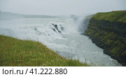 Amazing Gullfoss waterfall in Iceland located in the Golden circle. Стоковое фото, фотограф Igor Tichonow / Фотобанк Лори