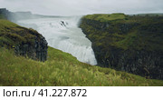 Amazing Gullfoss waterfall in Iceland located in the Golden circle. Стоковое фото, фотограф Igor Tichonow / Фотобанк Лори