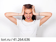 Sad brunette woman. Стоковое фото, фотограф Андрей Аркуша / Фотобанк Лори