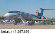 Российский самолет летающая лаборатория Туполев Ту-154М Careless c номером 85317 на авиасалоне МАКС-2019 в Жуковском, Россия. Редакционное фото, фотограф Малышев Андрей / Фотобанк Лори