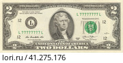 Банкнота 2 доллара США 2013 года. Счастливый номер 77777777. Аверс. Купюра приносящая удачу. Стоковая иллюстрация, иллюстратор GAlexS / Фотобанк Лори