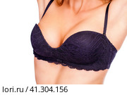 Woman breast in uplift on a white background. Стоковое фото, фотограф Андрей Аркуша / Фотобанк Лори
