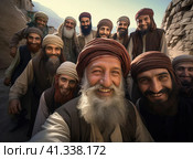 A group of Muslim mullahs. Стоковое AI-изображение, AI-художник Кирилл Черезов / Фотобанк Лори