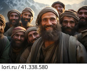 A group of Muslim mullahs. Стоковое AI-изображение, AI-художник Кирилл Черезов / Фотобанк Лори