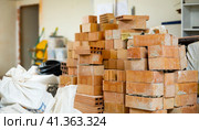 Construction materials inside the building under construction. Стоковое фото, фотограф Яков Филимонов / Фотобанк Лори