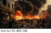 Clashes in the Gaza Strip. Стоковое AI-изображение, AI-художник Кирилл Черезов / Фотобанк Лори