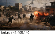 Clashes in the Gaza Strip. Стоковое AI-изображение, AI-художник Кирилл Черезов / Фотобанк Лори