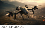 Combat FPV drone. Стоковое AI-изображение, AI-художник Кирилл Черезов / Фотобанк Лори