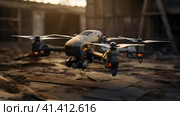 Combat FPV drone. Стоковое AI-изображение, AI-художник Кирилл Черезов / Фотобанк Лори