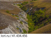 Chalk quarry in Divnogorie. the thickness of the chalk layer reaches 60 m. Стоковое фото, фотограф Анна Кривицкая / Фотобанк Лори