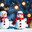New Year's snowmen against bokeh lights. AI generated image. Стоковое AI-изображение, AI-художник Галина Царькова / Фотобанк Лори