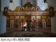 Алтарь Собора Державной иконы Божией Матери в Гдовской крепости. Псковская область (2023 год). Стоковое фото, фотограф Виктор Карасев / Фотобанк Лори