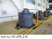 Engines of water pumps at a water pumping station. Pumping irrig. Стоковое фото, фотограф Леонид Еремейчук / Фотобанк Лори