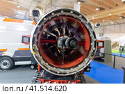 Close up of a red firefighter drone on a tracked chassis. Стоковое фото, фотограф Константин Шишкин / Фотобанк Лори