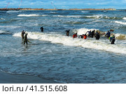 Fishing for amber, people catch amber waves (2018 год). Редакционное фото, фотограф Zima Nadezhda / Фотобанк Лори