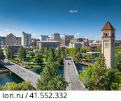 spokane landmark washington clocktower downtown. Стоковое фото, фотограф Mark Agnor / Фотобанк Лори