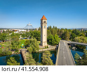 spokane landmark washington clocktower downtown. Стоковое фото, фотограф Mark Agnor / Фотобанк Лори
