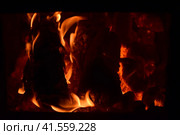 Hot coals in the stove. Стоковое фото, фотограф Леонид Еремейчук / Фотобанк Лори
