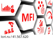 MFI concept cell background 3d illustration. Стоковая иллюстрация, иллюстратор Максим Иванов / Фотобанк Лори