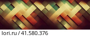 Beautiful abstract panoramic background. Vintage geometric mosaic ornament made of multicolored flat polygons. Grainy texture. Wide background with seamless pattern. Great for design. Generative AI. Стоковое AI-изображение, AI-художник Андрей Степанов / Фотобанк Лори