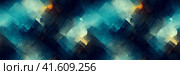 Beautiful abstract panoramic background. A calming abstract panorama of turquoise shades and teal tones. A creative design for a header or banner. Стоковое AI-изображение, AI-художник Андрей Степанов / Фотобанк Лори
