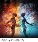 neurodivergent, stock illustration, flat illustration, Autism spectrum disorders and awareness of neurodiversity. Стоковое AI-изображение, AI-художник Ирина Ручушкина / Фотобанк Лори