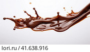 Chocolate splash, isolated on a white background. Generated by AI. Стоковое AI-изображение, AI-художник Ярославский Максим / Фотобанк Лори