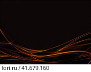 Abstract black background with thin fire waved lines. Стоковая иллюстрация, иллюстратор Светлана Ильева (Иванова) / Фотобанк Лори