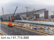Строительство станции метро Потапово (2023 год). Редакционное фото, фотограф Валерий Иванович Клейменов / Фотобанк Лори