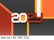3D illustration inscription 2024 on a colorful background. Changeability of years. Illustration of the symbol of the new year. Стоковое фото, фотограф Виталий Сова / Фотобанк Лори