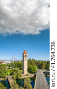 spokane landmark washington clocktower downtown. Стоковое фото, фотограф Mark Agnor / Фотобанк Лори