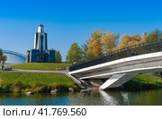 Город Минск. Остров Мужества и Скорби (Остров Слёз)ю  Часовня в честь белорусских воинов-интернационалистов, павшим в Афганистане (2023 год). Редакционное фото, фотограф Зобков Юрий / Фотобанк Лори