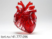 Красное стеклянное сердце. Generative AI. Стоковое AI-изображение, AI-художник Щеголева Ольга / Фотобанк Лори