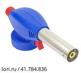 Ручная газовая горелка - насадка на газовый баллон на белом фоне. Manual gas burner on white. Стоковое фото, фотограф Татьяна Д / Фотобанк Лори